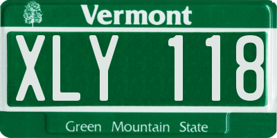 VT license plate XLY118