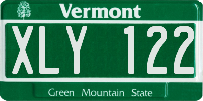 VT license plate XLY122