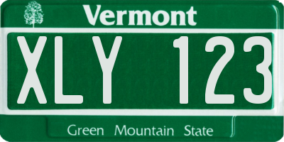 VT license plate XLY123