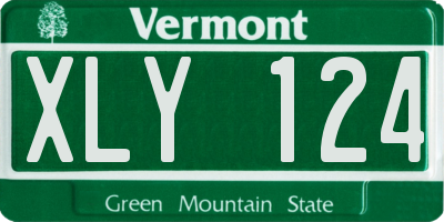 VT license plate XLY124