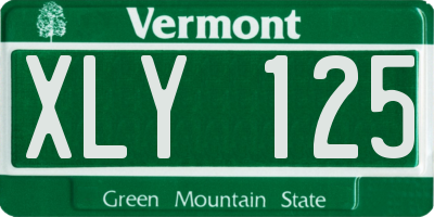 VT license plate XLY125