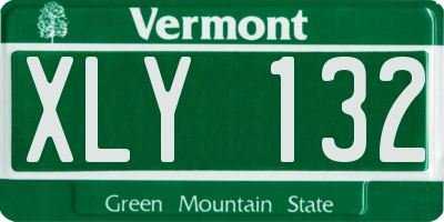 VT license plate XLY132