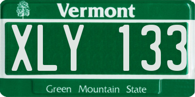 VT license plate XLY133
