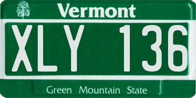 VT license plate XLY136