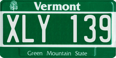 VT license plate XLY139