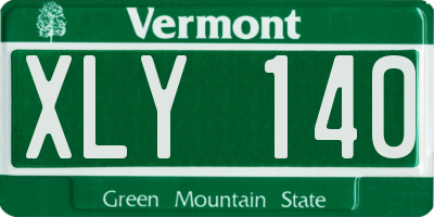 VT license plate XLY140