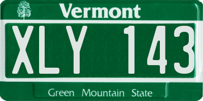 VT license plate XLY143