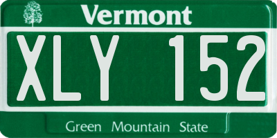 VT license plate XLY152