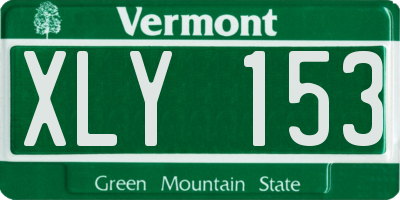 VT license plate XLY153