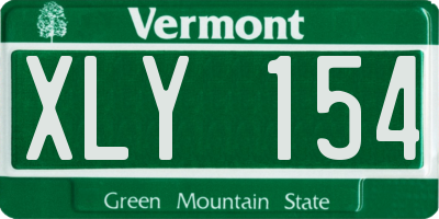 VT license plate XLY154