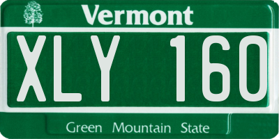 VT license plate XLY160