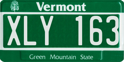 VT license plate XLY163