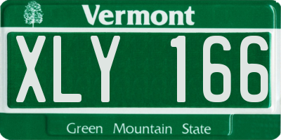 VT license plate XLY166