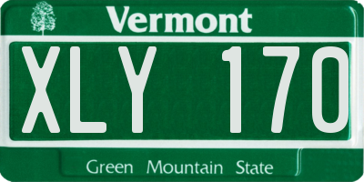 VT license plate XLY170
