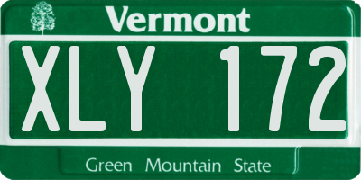 VT license plate XLY172