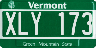 VT license plate XLY173