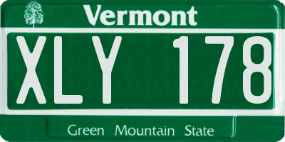 VT license plate XLY178