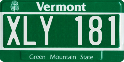 VT license plate XLY181