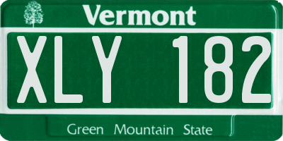 VT license plate XLY182