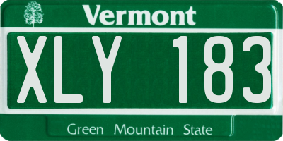 VT license plate XLY183
