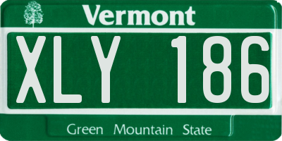 VT license plate XLY186