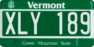 VT license plate XLY189