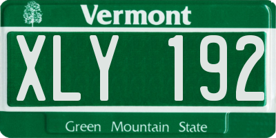 VT license plate XLY192
