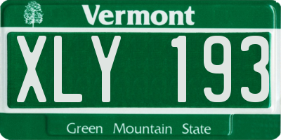 VT license plate XLY193