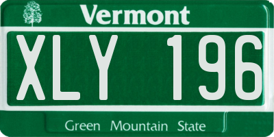 VT license plate XLY196