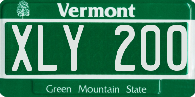 VT license plate XLY200
