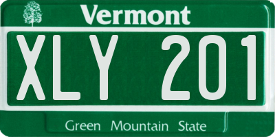 VT license plate XLY201