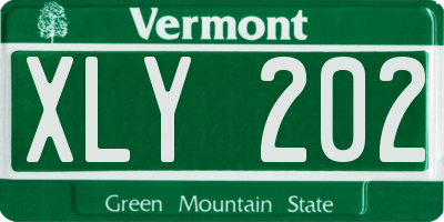 VT license plate XLY202