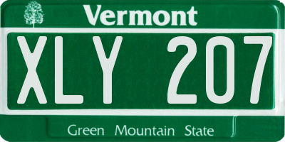 VT license plate XLY207
