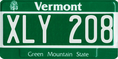 VT license plate XLY208