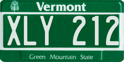 VT license plate XLY212