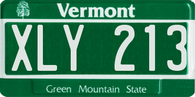 VT license plate XLY213