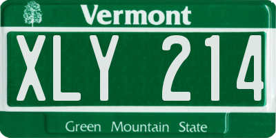 VT license plate XLY214