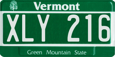 VT license plate XLY216