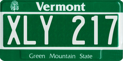 VT license plate XLY217