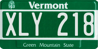 VT license plate XLY218