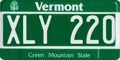 VT license plate XLY220