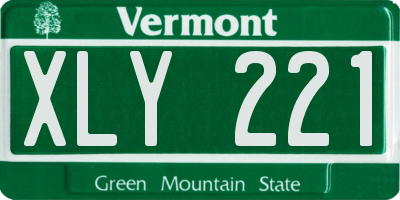 VT license plate XLY221