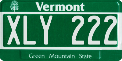 VT license plate XLY222