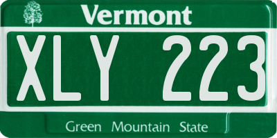 VT license plate XLY223