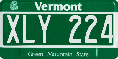 VT license plate XLY224