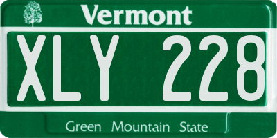 VT license plate XLY228