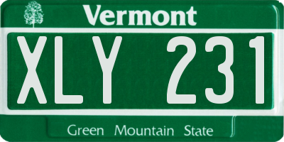 VT license plate XLY231