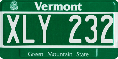 VT license plate XLY232