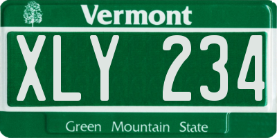 VT license plate XLY234