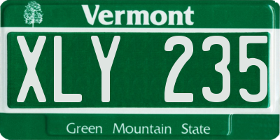 VT license plate XLY235